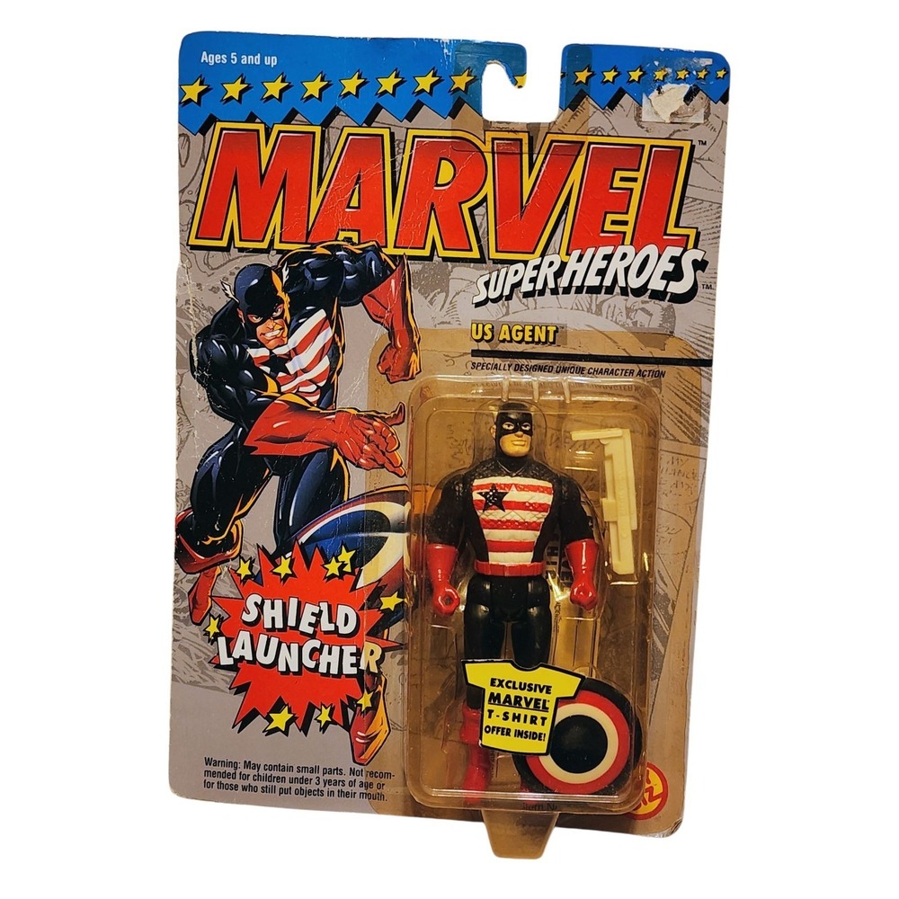 Toy Biz Marvel Super‎ Heroes U.S. Agent Vtg 1994 Action Figure On Card
